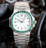 Super Clone Swiss Grade Patek Philippe Nautilus New 5711 Watch 40.5mm set Green Diamonds